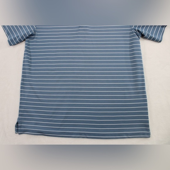 Greg Norman Tasso Elba Mens Small Blue Stripe Polo Short Sleeve EUC Shirt - Picture 4 of 8